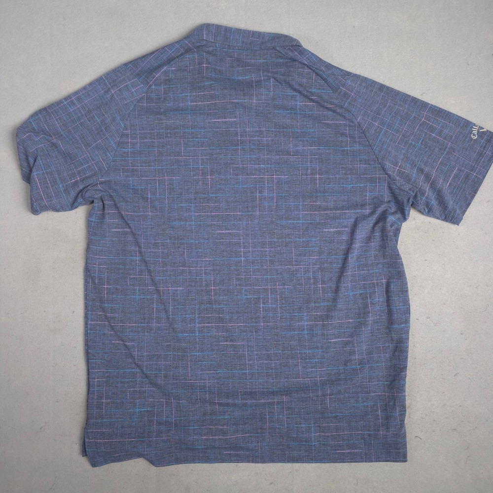 Callaway Mens XL OptiDri Golf Polo Shirt Blue Pink Plaid Short Sleeve - Picture 10 of 12